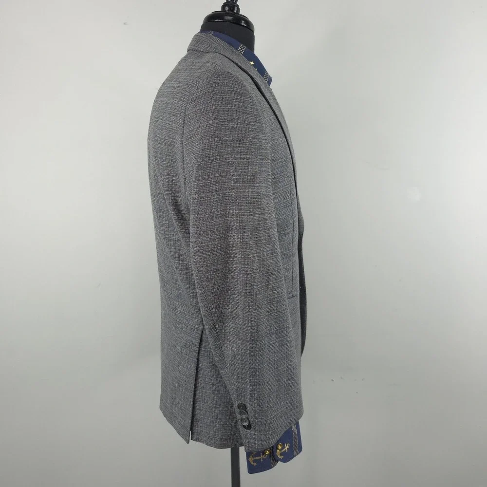 Hugo Boss Blazer Mens 40R Gray Check Wool Janson6 Sport Coat Jacket Regular Fit